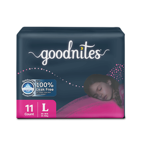 Pantaloncitos Goodnites Niña, Talla G, 11 uds