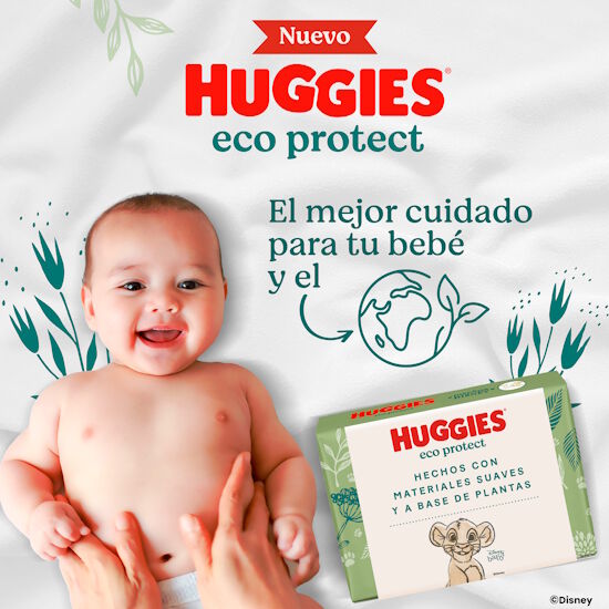 Pañales Huggies Eco Protect Talla XG, 44uds