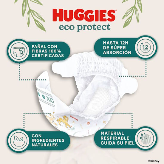 Pañales Huggies Eco Protect Talla G,50 uds