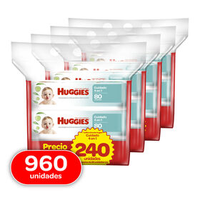 Combo Toallitas Huggies Cuidado 4 en 1, 960uds