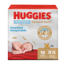 Pañales Huggies Natural Recien Nacido, 19 uds