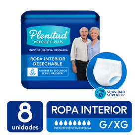 Ropa Interior Desechable Adulto Plenitud Protect Plus G/XG 8uds