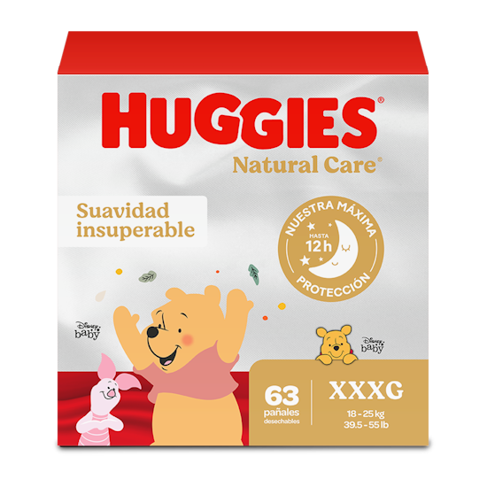 Pañales Huggies Natural Care 6/XXXG 63U