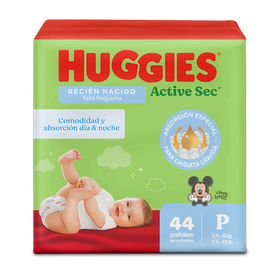 Pañales Huggies Active Sec 1/P 44U