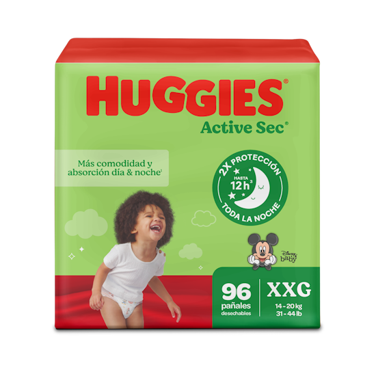 Pañales Huggies Active Sec 5/XXG 96U